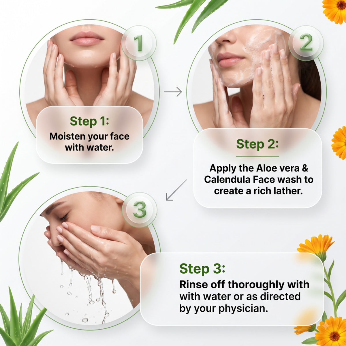 ALOE VERA & CALENDULA  FACE WASH - 65ml